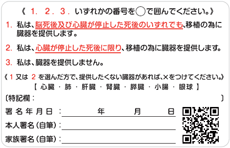 臓器提供意思カード